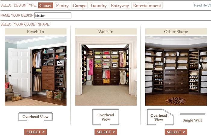 Easyclosets.com free DIY tool